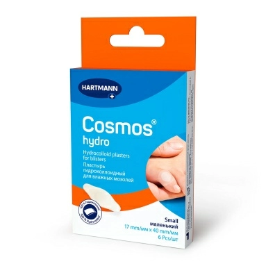 Пластырь Cosmos® Hydro гидроколлоидный для влажных мозолей 90ммх65мм 3шт в уп.