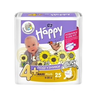 Bella Baby Happy Maxi Plus Подгузники гигиенические для детей (Flexi Fit), 25 шт