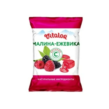Леденцовая карамель с вит С со вкусом малины и ежевики масса 3,8г (бон-бон)