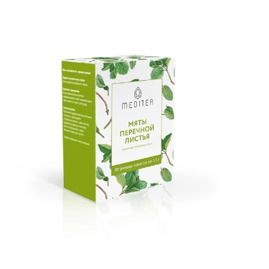 Мяты перечной листья порошок крупный 1,5г в фильтр-пакетах №20