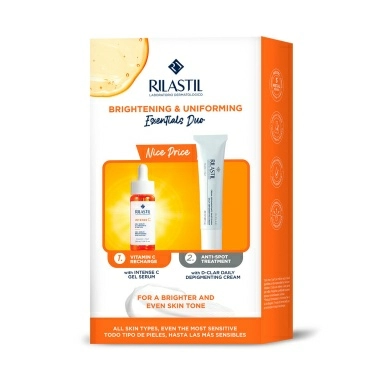 Rilastil Набор: INTENSE C Антиоксидантная гель-сыворотка для сияния кожи с витамином С, 30 мл D-CLAR Депигментирующий крем для ежедневного применения, 40 мл
