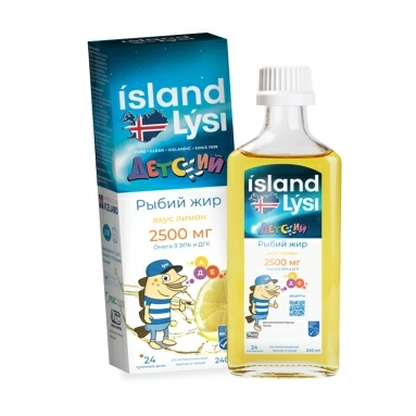 БАД Lysi детский рыбий жир со вкусом лимона жидкость 240 мл