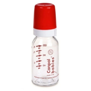 Canpol babies Бутылочка стеклянная (в комплекте с силиконовой соской) 120 мл, арт.42/102