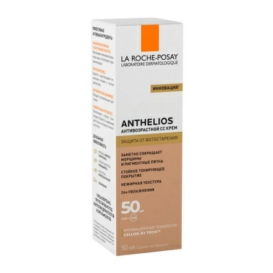 La Roche-Posay Anthelios СС Крем солнцезащитный антивозрастной для лица SPF50/PPD19, 50 мл
