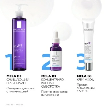 LA ROCHE-POSAY MELA B3 Очищающий гель-пилинг против пигментации для лица и тела 200 мл