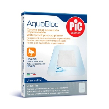 Пластырь Aquabloc стерильный послеоперационный водонепроницаемый с антибактериальной подушечкой, см: 25 х 10 №1
