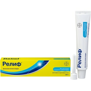 Релиф мазь ректальная 2,5мг/г 28,4г №1