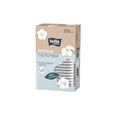 Bella cotton Ватные палочки на бумажной основе 200 шт