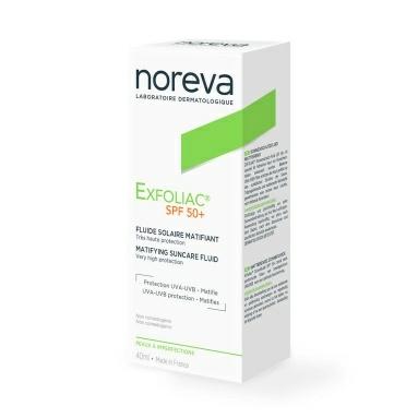 NOREVA ЭКСФОЛИАК Солнцезащитная матирующая эмульсия SPF 50+ , 40 мл