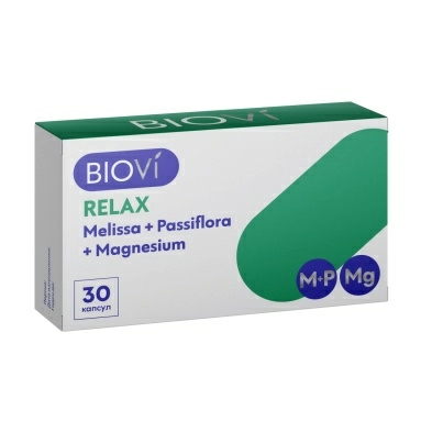 BioVi РЕЛАКС Мелисса+Пассифлора+Магний, БАД капсулы №30