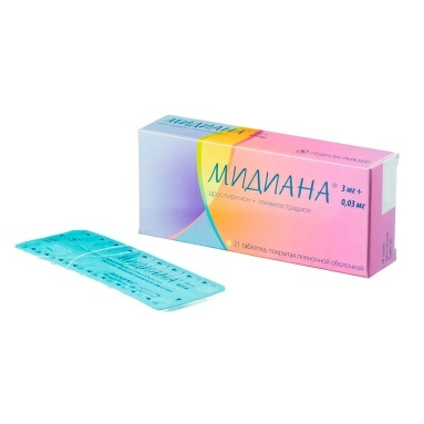 Мидиана таблетки п/о 3мг/0,03мг №21х1