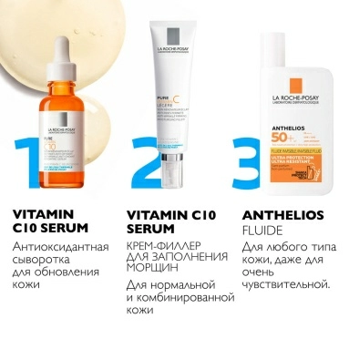 La Roche-Posay VITAMIN C10 SERUM Антиоксидантная сыворотка для обнов. кожи (для кожи лица и шеи) 30 мл