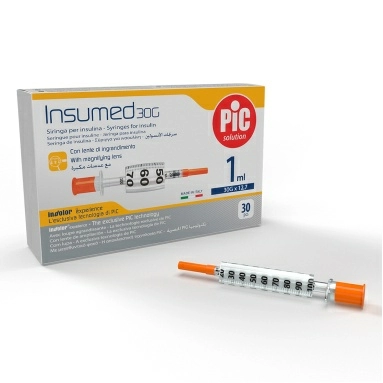 Шприц инсулиновый INSUMED U-100 стерильный одноразовый 1 мл с иглой 30G x 12,7 мм №30