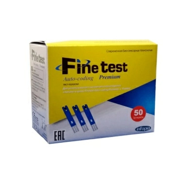 Тест-полоски для определения уровня глюкозы в крови Finetest Autocoding Premium (в упаковке 50шт)