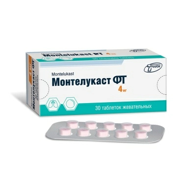 Монтелукаст ФТ табл.жев.4мг в конт.яч.уп №10х3