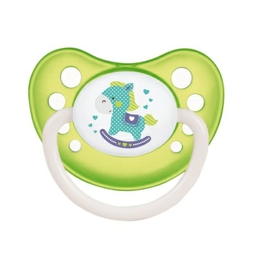 Canpol babies Пустышка-соска латексная (анатом., со светящимся колечком, 1шт. в блистре / 6-18 мес.) 23/260