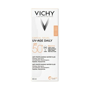 VICHY CAPITAL SOLEIL UV-AGE DAILY Невесомый солнцезащитный флюид для лица против признаков фотостарения SPF 50+ 80 мл