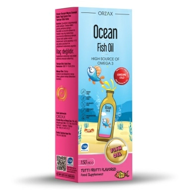 Оушен Фиш Оил (Рыбий жир) / Ocean Fish Oil со вкусом фруктовый микс, БАД жидкость во флаконе 150 мл