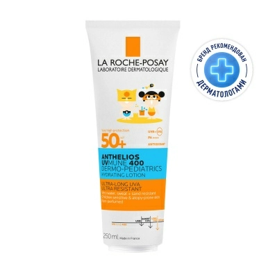 La Roche-Posay Anthelios UVMune 400 Dermo-pediatrics Солнцезащитное детское увлажняющее молочко для лица и тела SPF50+/PPD 26, 250 мл