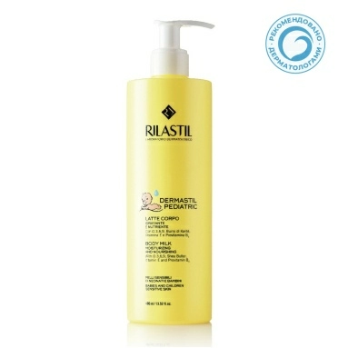 Rilastil DERMASTIL PEDIATRIC Молочко для тела увлажняющее питательное для чувствительной кожи младенцев и детей, 400 мл
