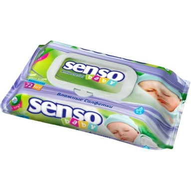 Senso baby Салфетки влажные для детей (с пластмассовым клапаном), 72 шт
