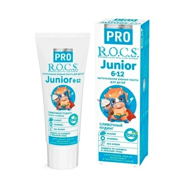 R.O.C.S. PRO Junior Зубная паста для детей "Сливочный пудинг" 74 гр