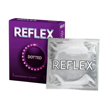 Презервативы Reflex Dotted в смазке №3 из натурального латекса
