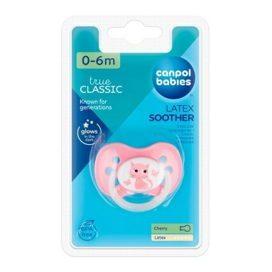 Сanpol babies Соска-пустышка латексная круглая, 1 шт., (блистр), (Cute Animals), 0-6 мес. Арт.22/593_pin