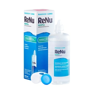 Раствор универс. ReNu MultiPlus (об-м,мл:360)по уходу за мягк.конт.л-ми в компл. с конт. д/хр. к.л.
