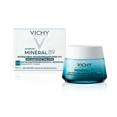Vichy Крем интенсивно увлажняющий 100ч для сухой кожи "Mineral 89", 50 мл
