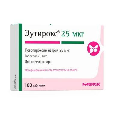 Эутирокс таблетки 25мкг №25х4