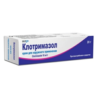Клотримазол крем д/нар.прим.10мг/г в туб.20г в уп №1