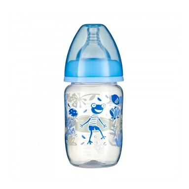 ПОМА Бутылочка пластик с широк горлом с мол силик соской с медл поток 0мес+ арт7010 180 мл 1 шт