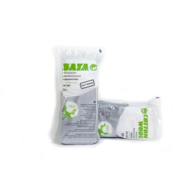 Вата медицинская гигроскопическая хирургическая нестерильная 50г "зиг-заг"