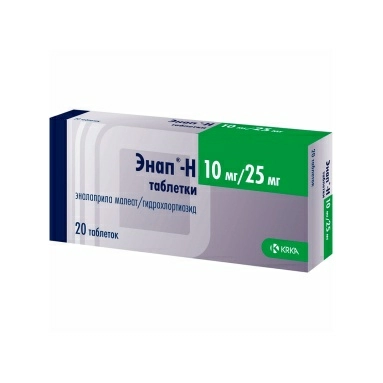 Энап-Н таблетки 10мг/25мг №10х2
