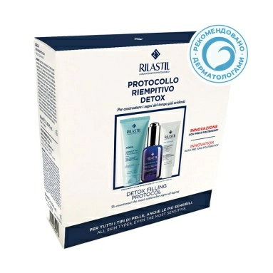 Rilastil Набор: AQUA Очищающий увлажняющий гель для лица 50 мл, MULTIREPAIR H.A. Детокс-сыворотка для лица восстанавливающая увл.с эффектом филлера 30 мл, MULTIREPAIR Питательно-восстанавливающий антиоксидантный крем-филлер против морщин 15 мл