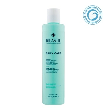 Rilastil DAILY CARE Вяжущий восстанавливающий тоник для лица для жирной, комбинированной и склонной к акне кожи, 200 мл