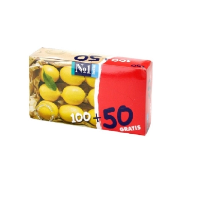 Bella № 1 Платочки бумажные универсальные двухслойные с запахом лимона, 100 шт+50 шт