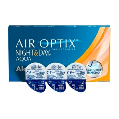 Линзы контактные мягкие: линзы AIR OPTIX Night&Day AQUA r8,6 -3.50, 1 штука