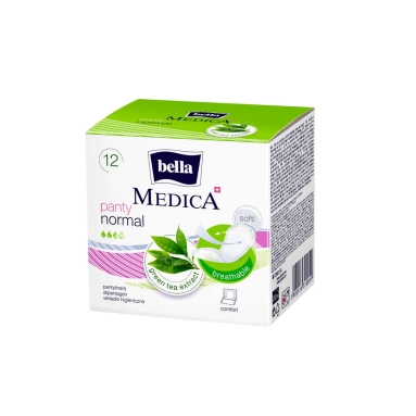 Bella Medica Ультратонкие женские гигиенические ежедневные прокладки с экстрактом зеленого чая размер panty normal 12шт
