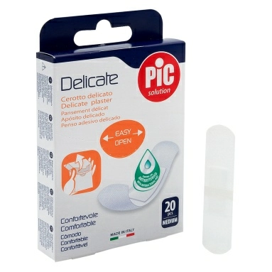 Пластырь Delicate с антибактериальной подушечкой для чувствительной кожи, размеры мм: 19 х 72, № 20