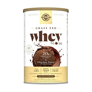 Solgar Белковая сыворотка Вэй ту гоу со вкусом шоколада, БАД (порошок массой 377г с мерной ложкой 29г)