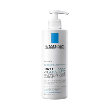 LA ROCHE-POSAY LIPIKAR LAIT UREA 10% Увлажняющее молочко для тела тройного действия, 400 мл