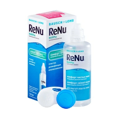 Раствор универс. ReNu MultiPlus (об-м,мл:120)по уходу за мягк.конт.л-ми в компл. с конт. д/хр. к.л.