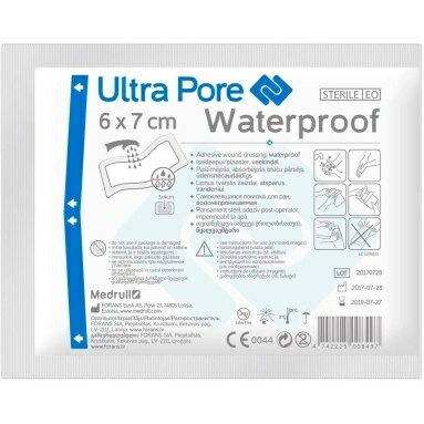 Повязка Medrull Ultra Pore самоклеющаяся водонепроницаемая стерильная №1 размер 6х7см