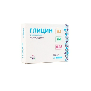 Глицин В1+В6+В12 ФАРМЛЭНД БИО, БАД таблетки №30