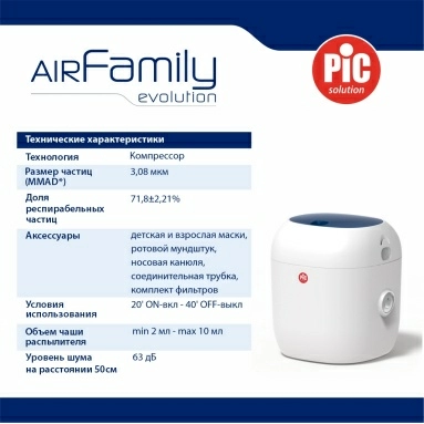 PIC solution Ингалятор аэрозольный AirFamily evolution