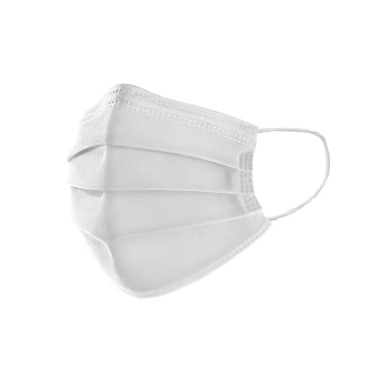 Маска мед.однокр. прим. трехсл. на резинках н/ст тип II, размер 17,5 х 9,5(беж)