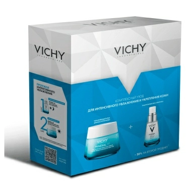 Набор VICHY MINERAL 89 Крем интенсивно увлажняющий для всех типов кожи 72 ч 50 мл+Гель-сыворотка ежедневный для кожи,подверженной агрессивным внешним воздействиям 30 мл