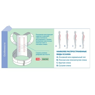 Корректор осанки размер 1 модель 0502 (белый)